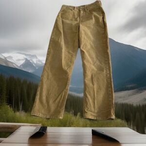 American Eagle MOM Straight Jeans Women 6R Caramel Brown Stretch Corduroy 29x27